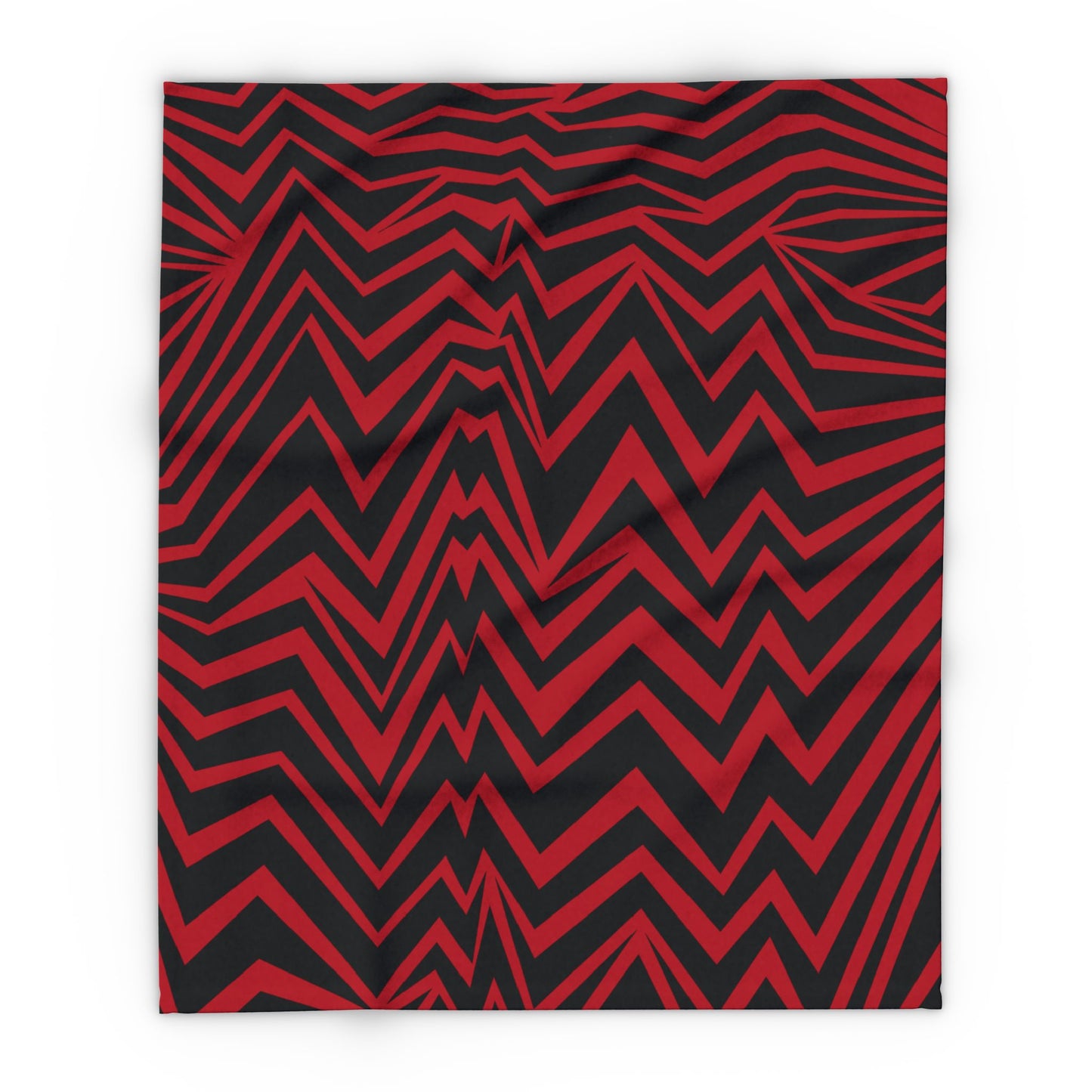 Fleece Black and Red Chevron Blanket