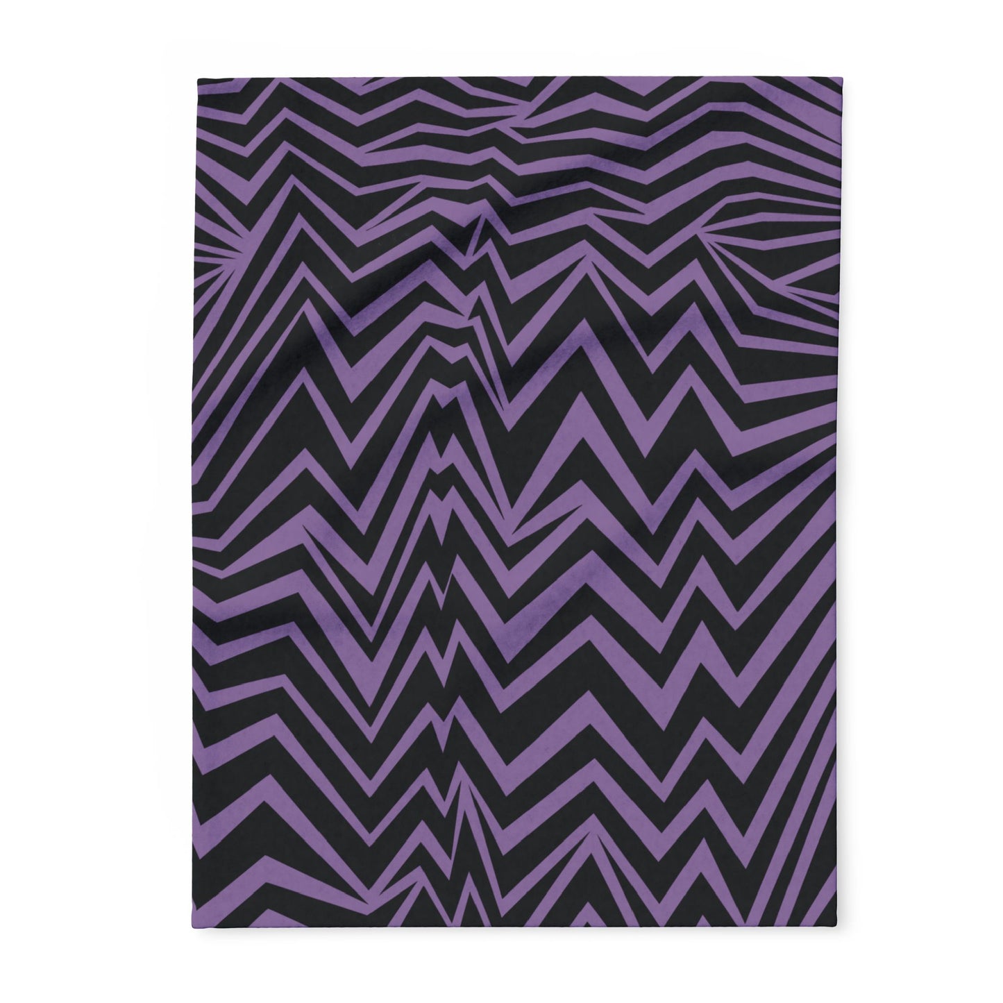 Fleece Black and Purple Chevron Blanket