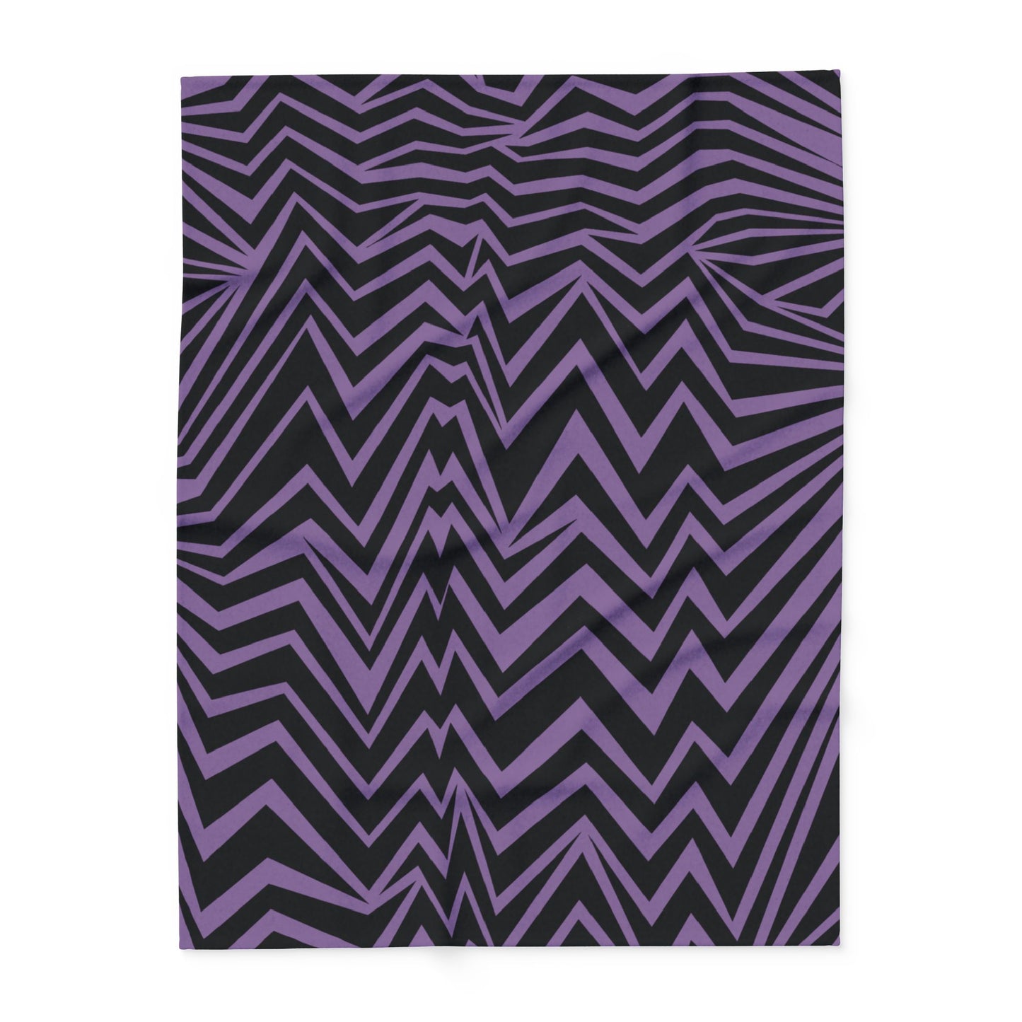 Fleece Black and Purple Chevron Blanket