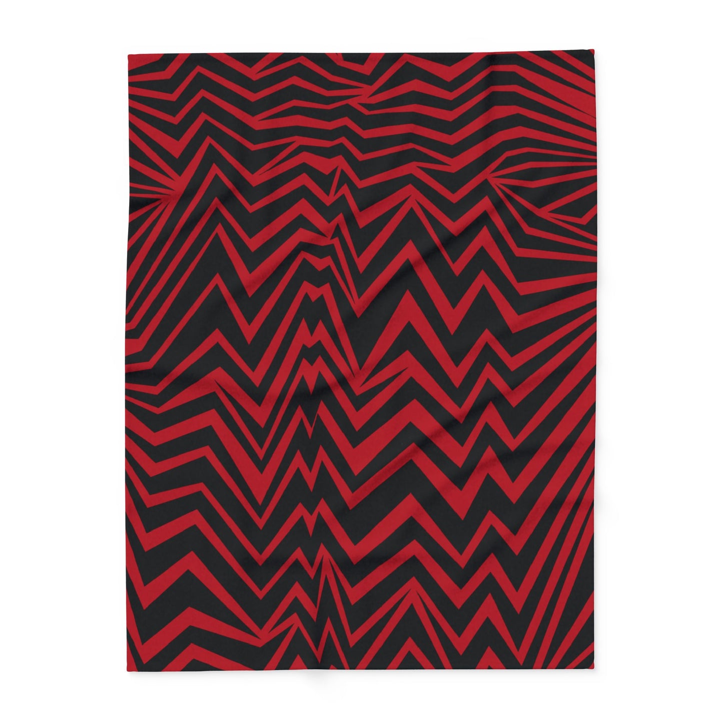 Fleece Black and Red Chevron Blanket