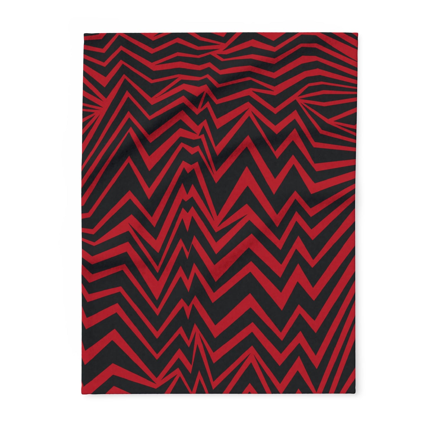 Fleece Black and Red Chevron Blanket