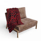 Fleece Black and Red Chevron Blanket