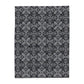 Luxurious Gothic Fleece Blanket with Black and Grey Damask Design – Cozy Home Décor in 3 Sizes