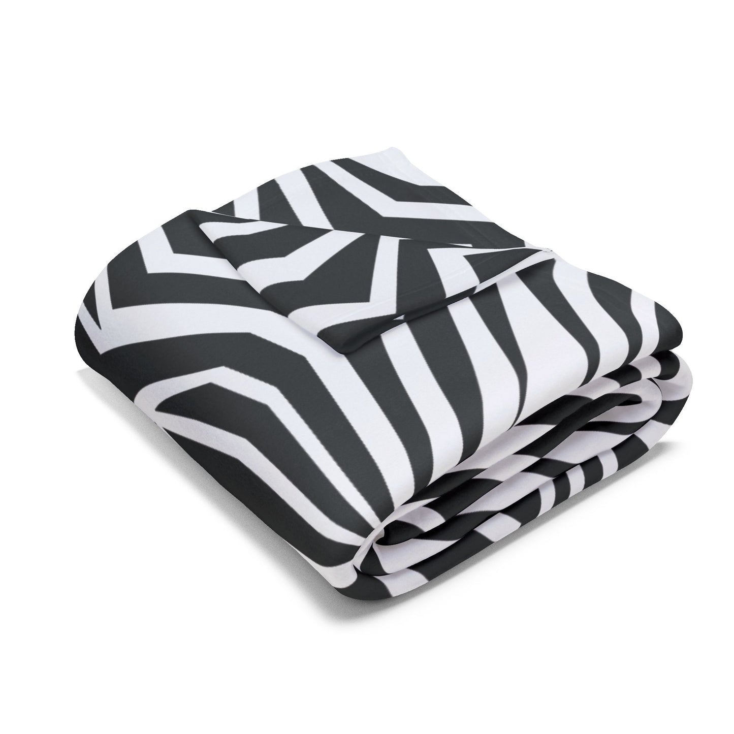 Arctic Fleece Black Chevron Blanket
