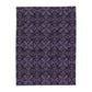Luxurious Gothic Fleece Blanket with Black and Purple Damask Design – Cozy Home Décor in 3 Sizes