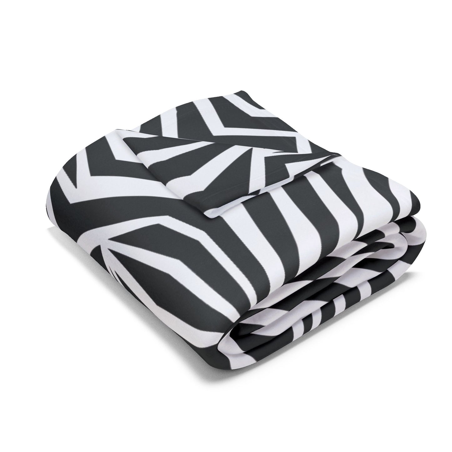 Arctic Fleece Black Chevron Blanket