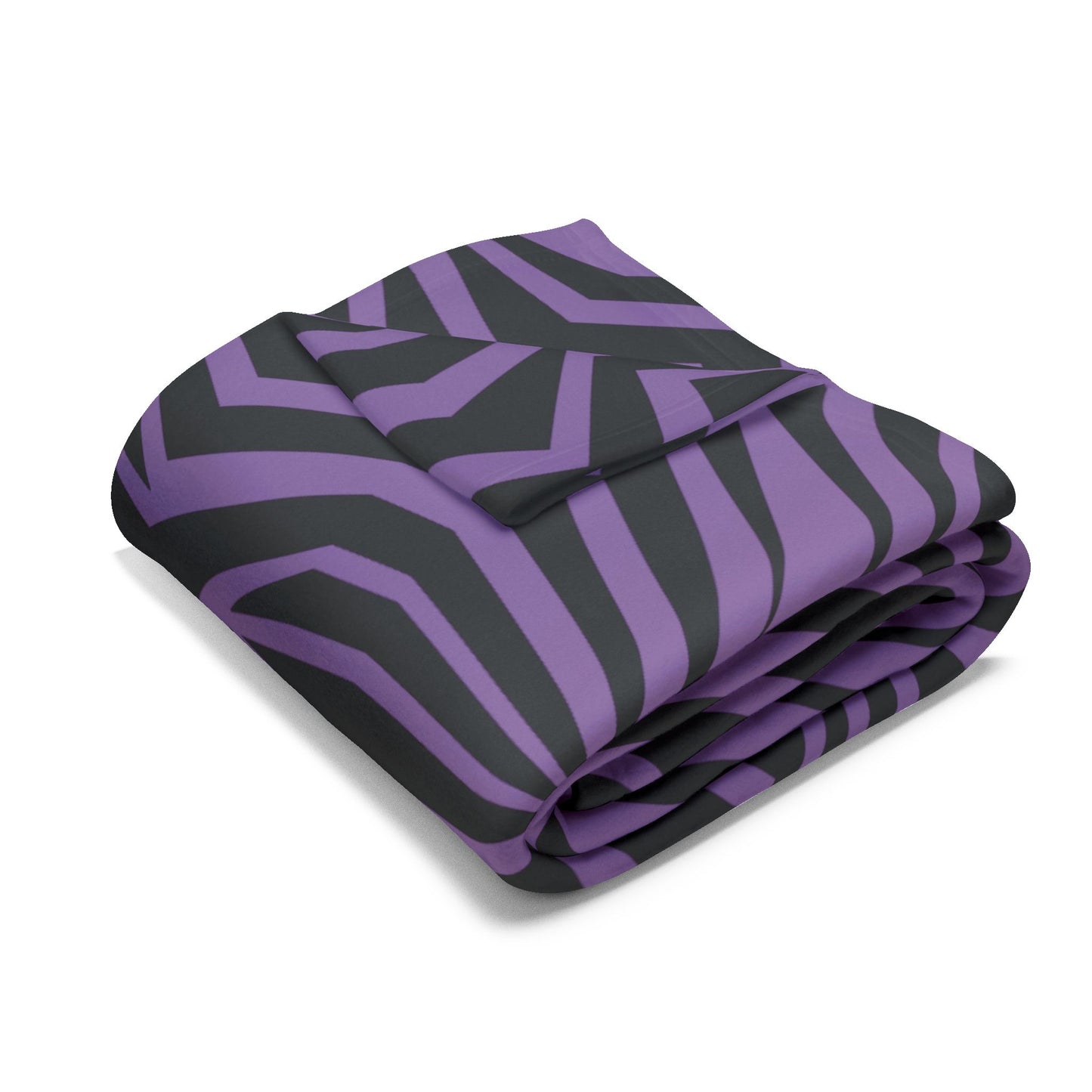 Fleece Black and Purple Chevron Blanket