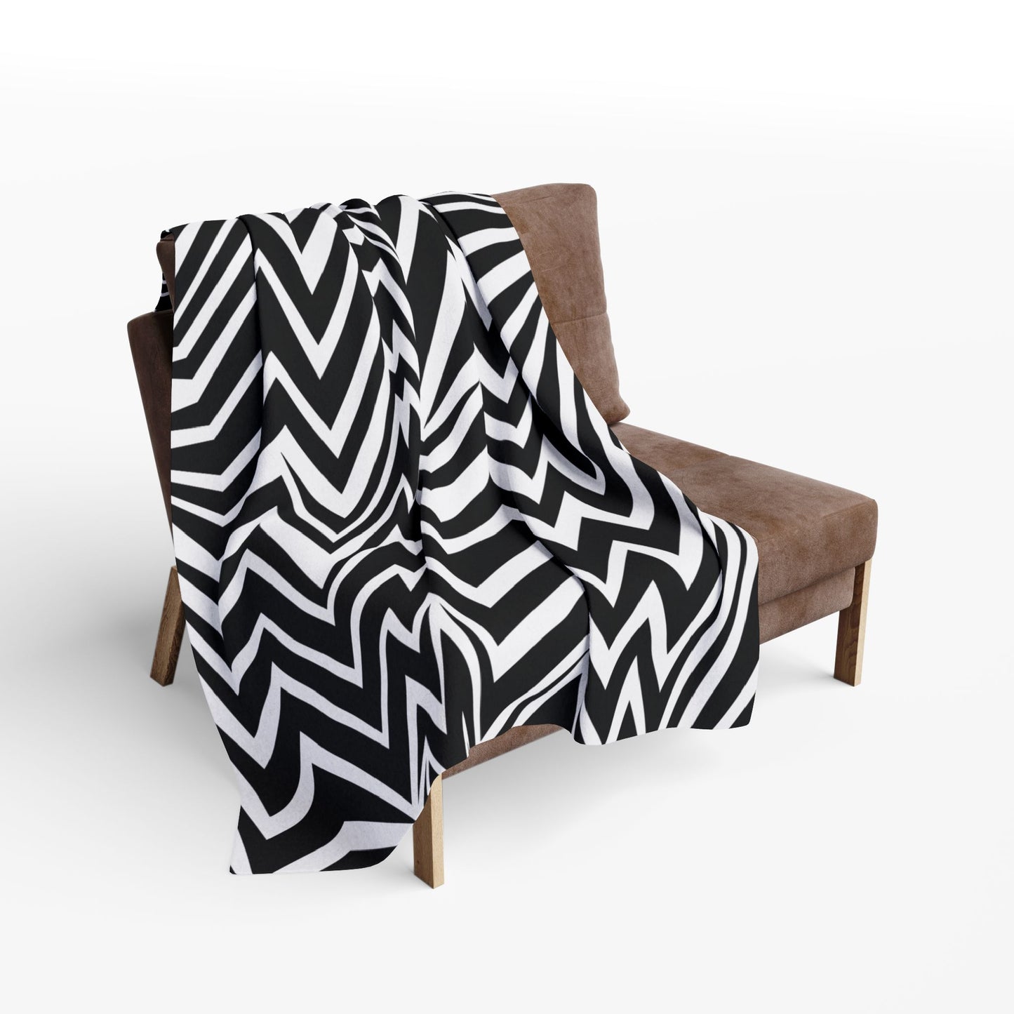 Arctic Fleece Black Chevron Blanket