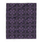 Luxurious Gothic Fleece Blanket with Black and Purple Damask Design – Cozy Home Décor in 3 Sizes