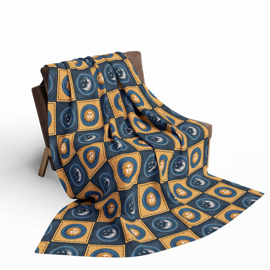 Fleece Blanket - Celestial Sun Moon Star Print