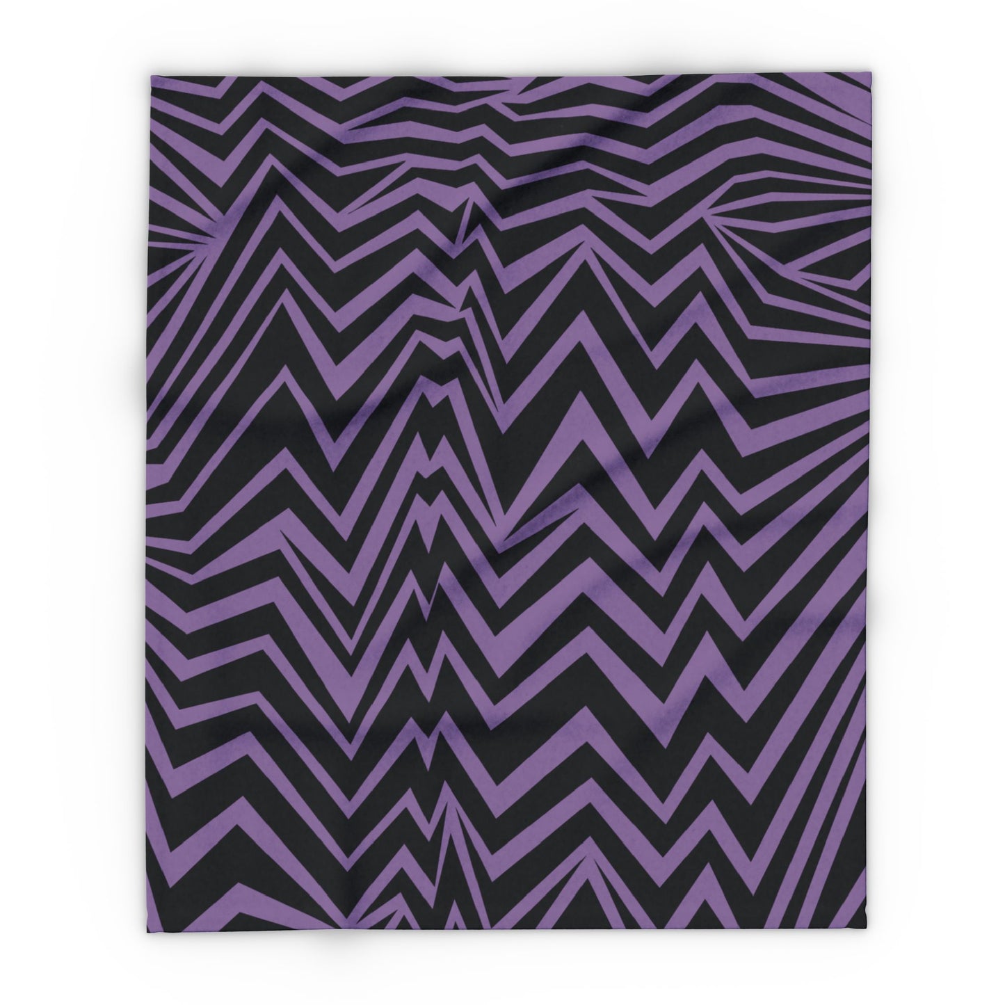 Fleece Black and Purple Chevron Blanket