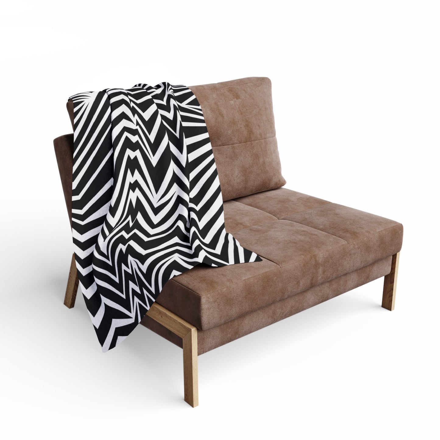 Arctic Fleece Black Chevron Blanket