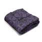 Luxurious Gothic Fleece Blanket with Black and Purple Damask Design – Cozy Home Décor in 3 Sizes