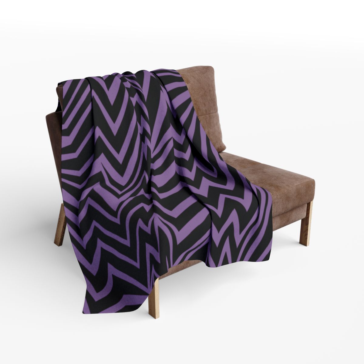 Arctic Fleece Black Chevron Blanket