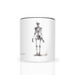 Gothic Skeleton Trio Mug – 11oz White Mug with Black Interior & Handle, Halloween Drinkware