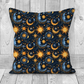 Celestial Sun and Moon Faux Suede Cushion – Mystical Astrology Throw Pillow for Cosmic Decor