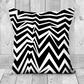 Gothic Black and White Zigzag Faux Suede  Cushion – Bold, Modern Statement Pillow for Edgy Décor