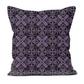 Gothic Faux Suede Cushion – Purple & Black Cross Damask Design