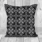 Gothic Faux Suede Cushion – Purple & Grey Cross Damask Design