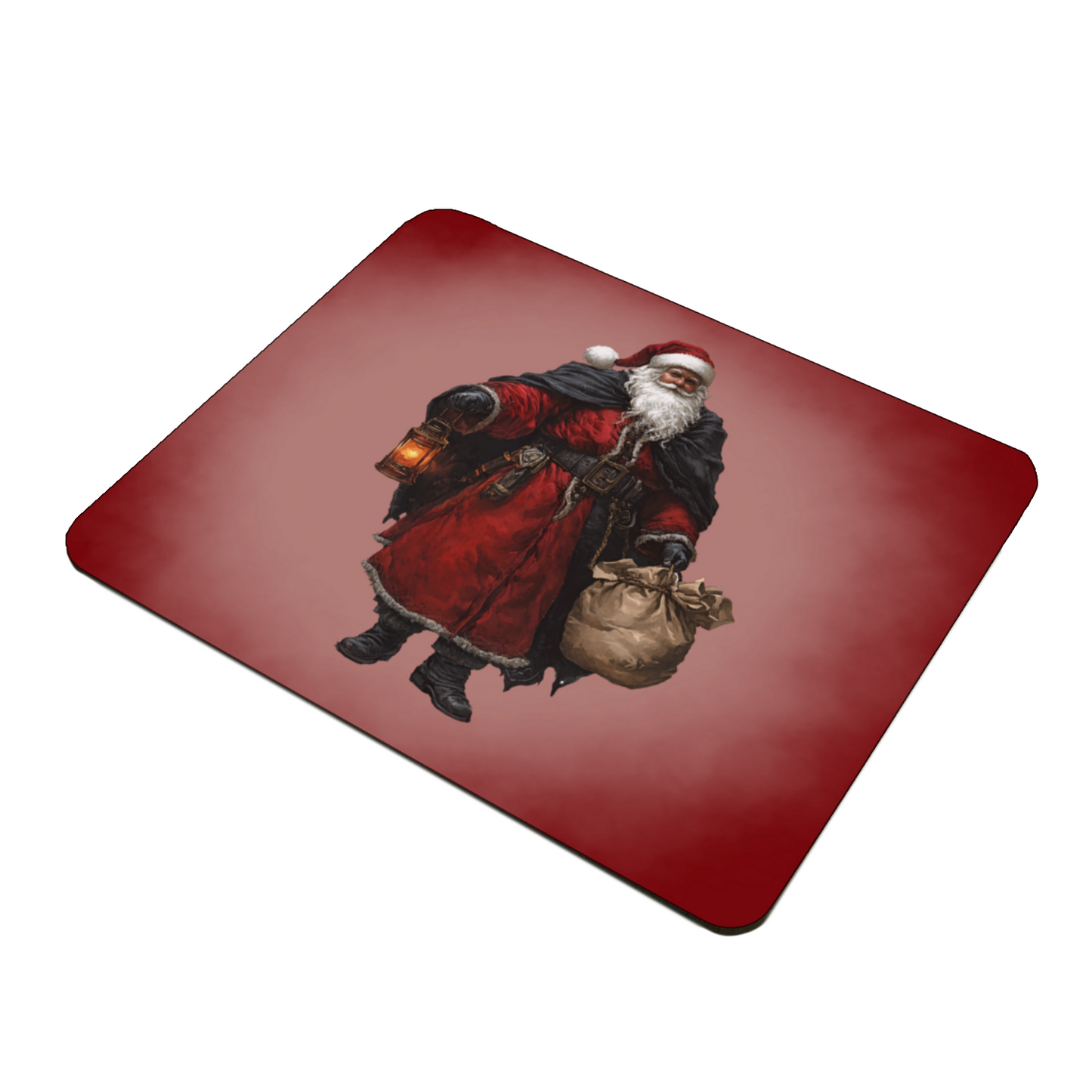 Gothic Santa Claus Hardwood Placemat – Unique Holiday Table Décor