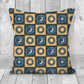 Faux Suede Cushion -Patchwork Effect Celestial Sun Moon Star Print