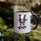 Spooky Skeleton Mug – 11oz White Mug with Black Interior & Handle, Gothic  Décor