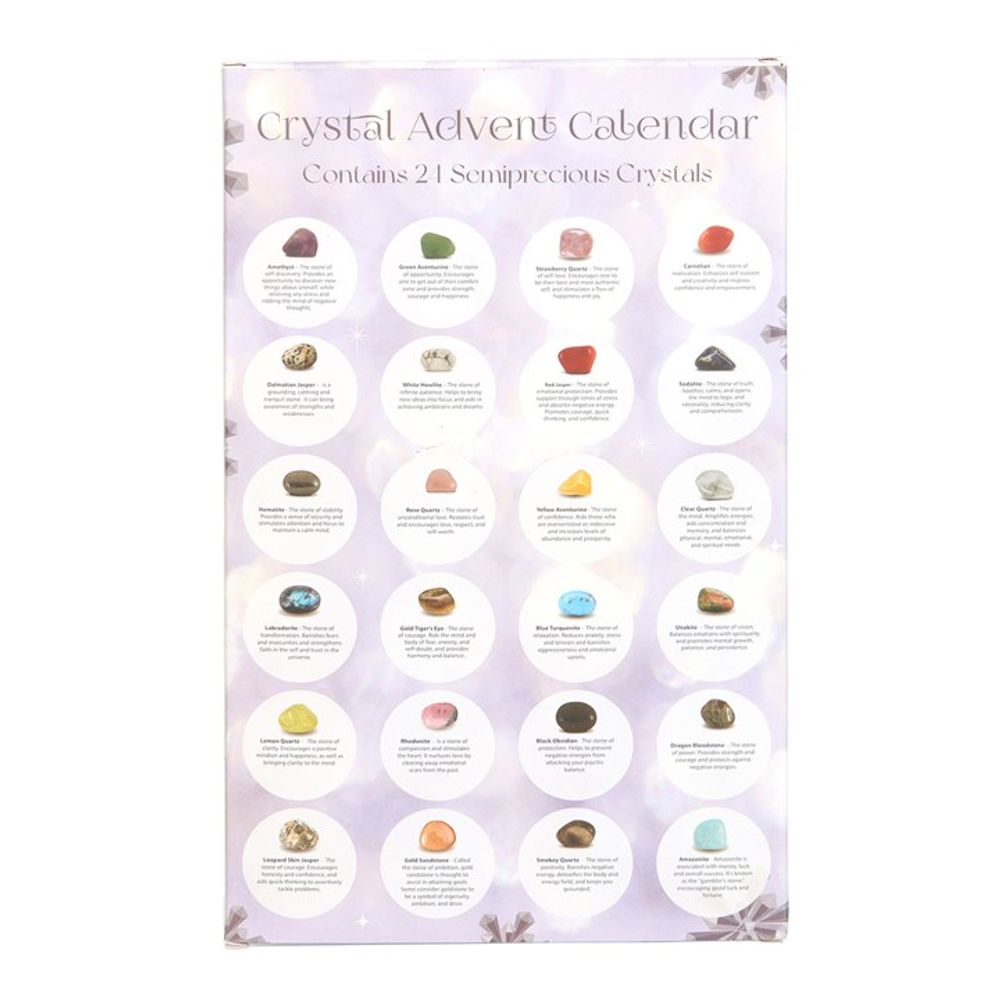 A closer image of all of the 24 crystals in the calendar