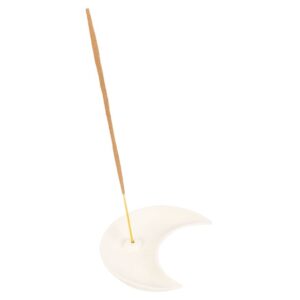 White Crescent Moon Incense Stick Holder