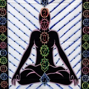 Handbrushed Cotton Wall Art - Chakra Buddha