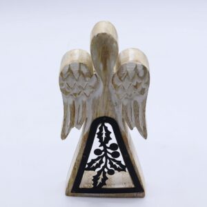 An image of a wooden carved angel